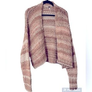 Free People multi-pink yarn cardigan